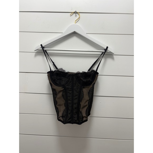Urban Outfitters Tops - Urban Outfitters Out From Under Black Goth Lace Corset Top Size small